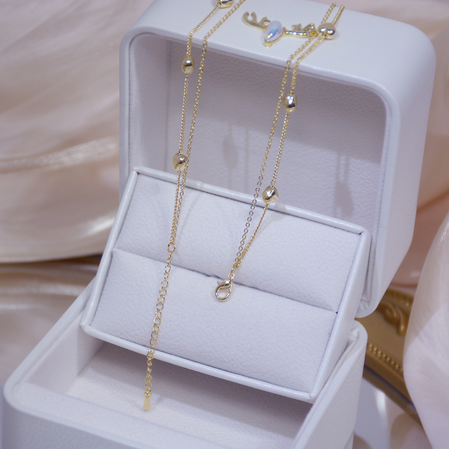 Double Diamond Zircon Clavicle Chain