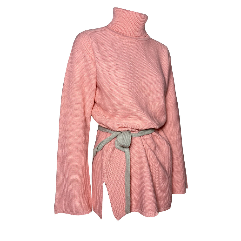 High collar knitted sweater