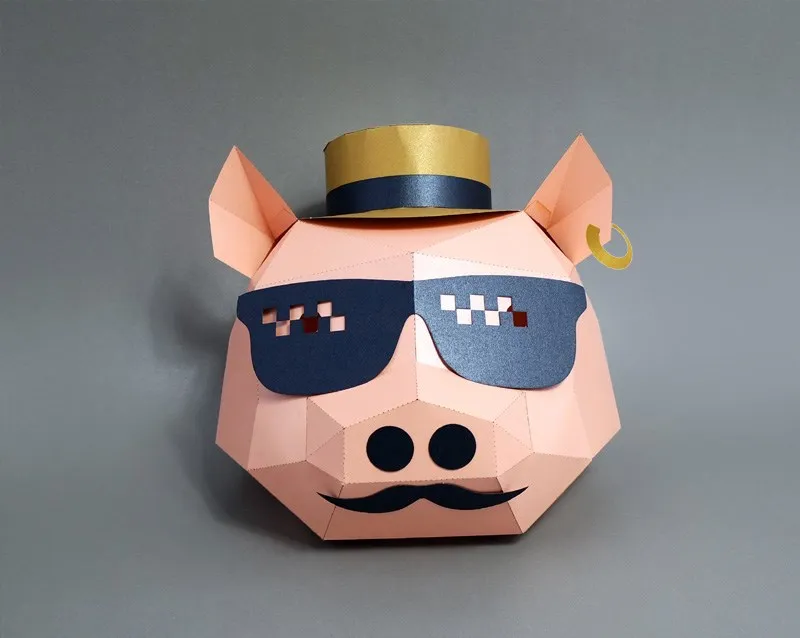 Animal paper model full face mask - 3Style