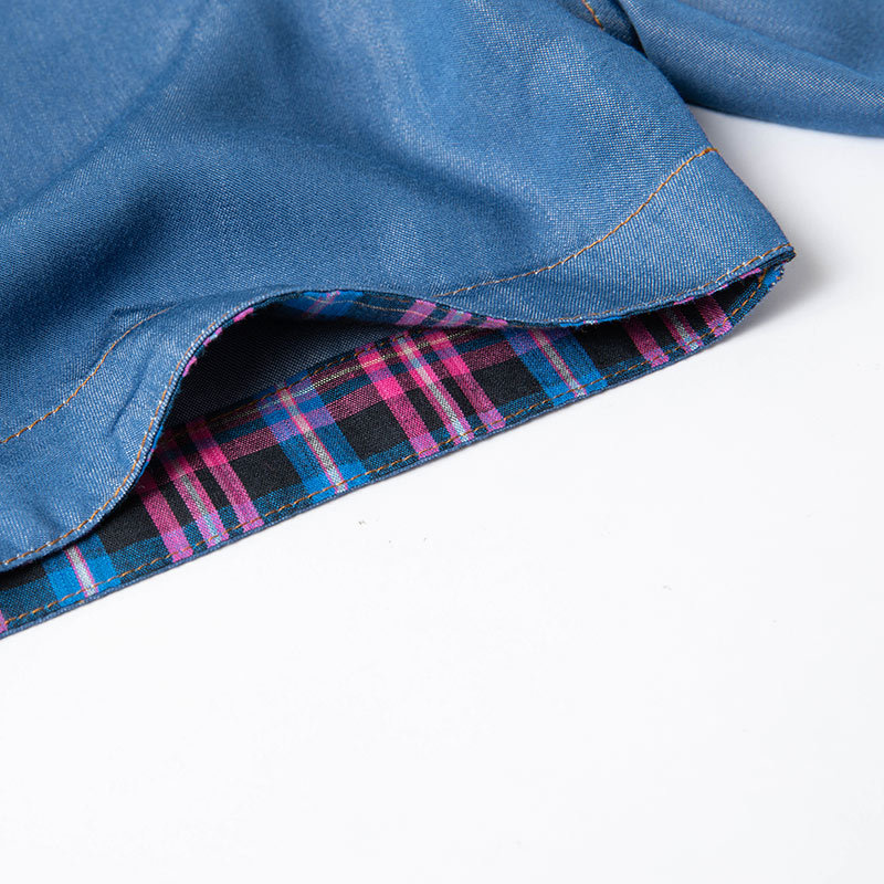 Denim short sleeve T-shirt