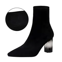 Pointed sexy nightclub slim boots - Velvet Lining-40 - View 1