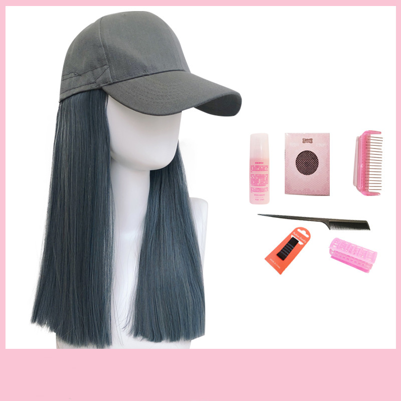 Cap with fake hair Haze Blue Six Piece Set - Shop at LoveMi