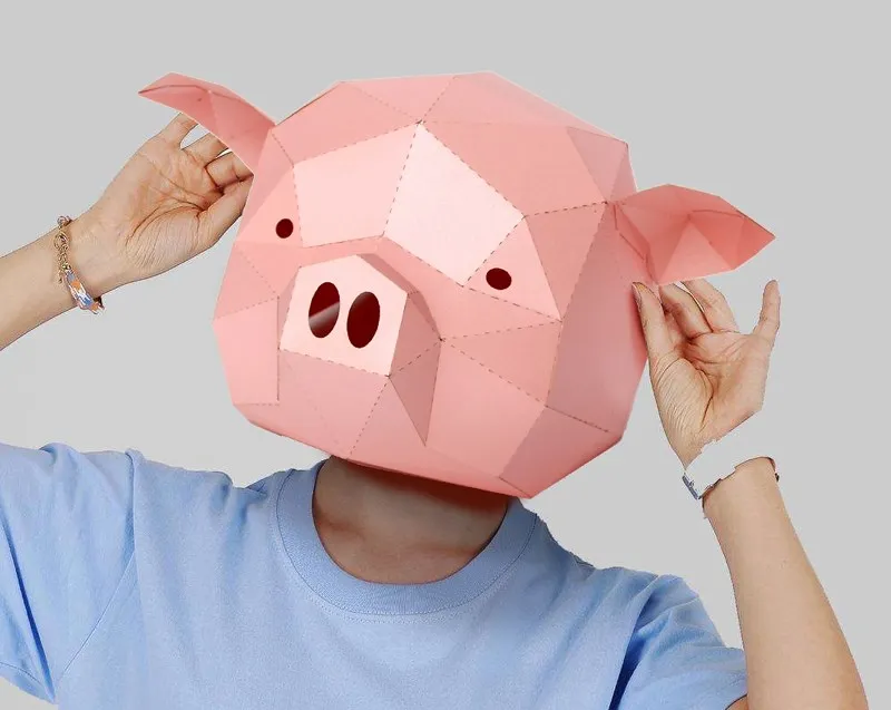 Animal paper model full face mask - 10Style