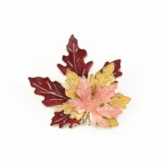 Maple Leaf Brooch - Red - View 1