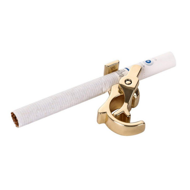 Cigarette holder between fingers