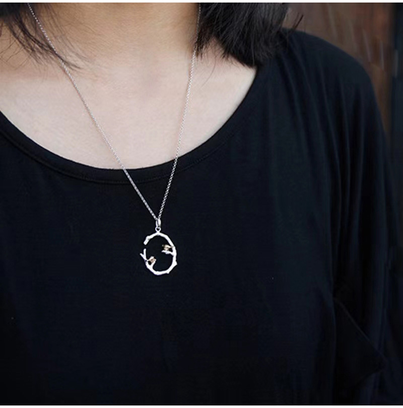 Branch bird necklace