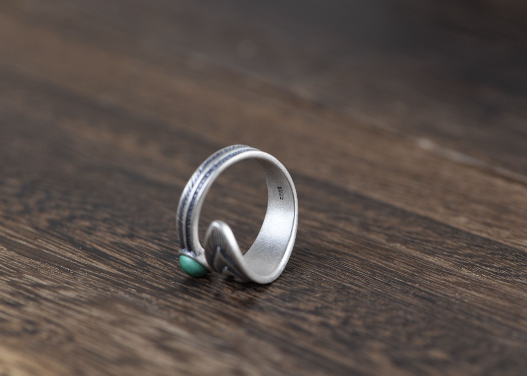 S925 Silver Vintage Malachite Ring