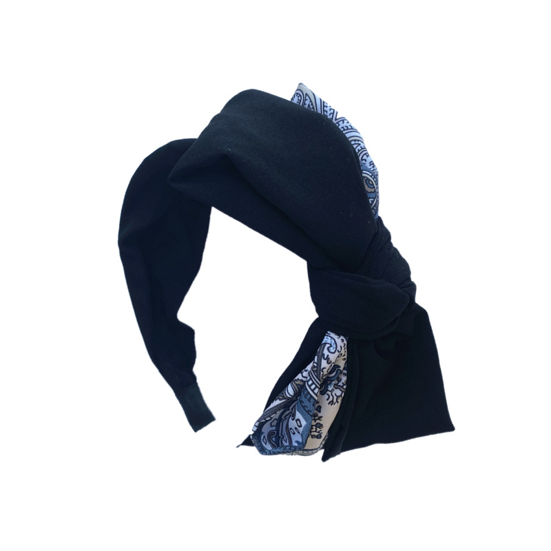 Contrasting color non-slip wide brim headband