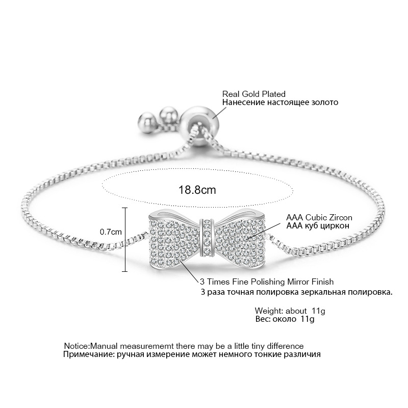 Diamond bow bracelet