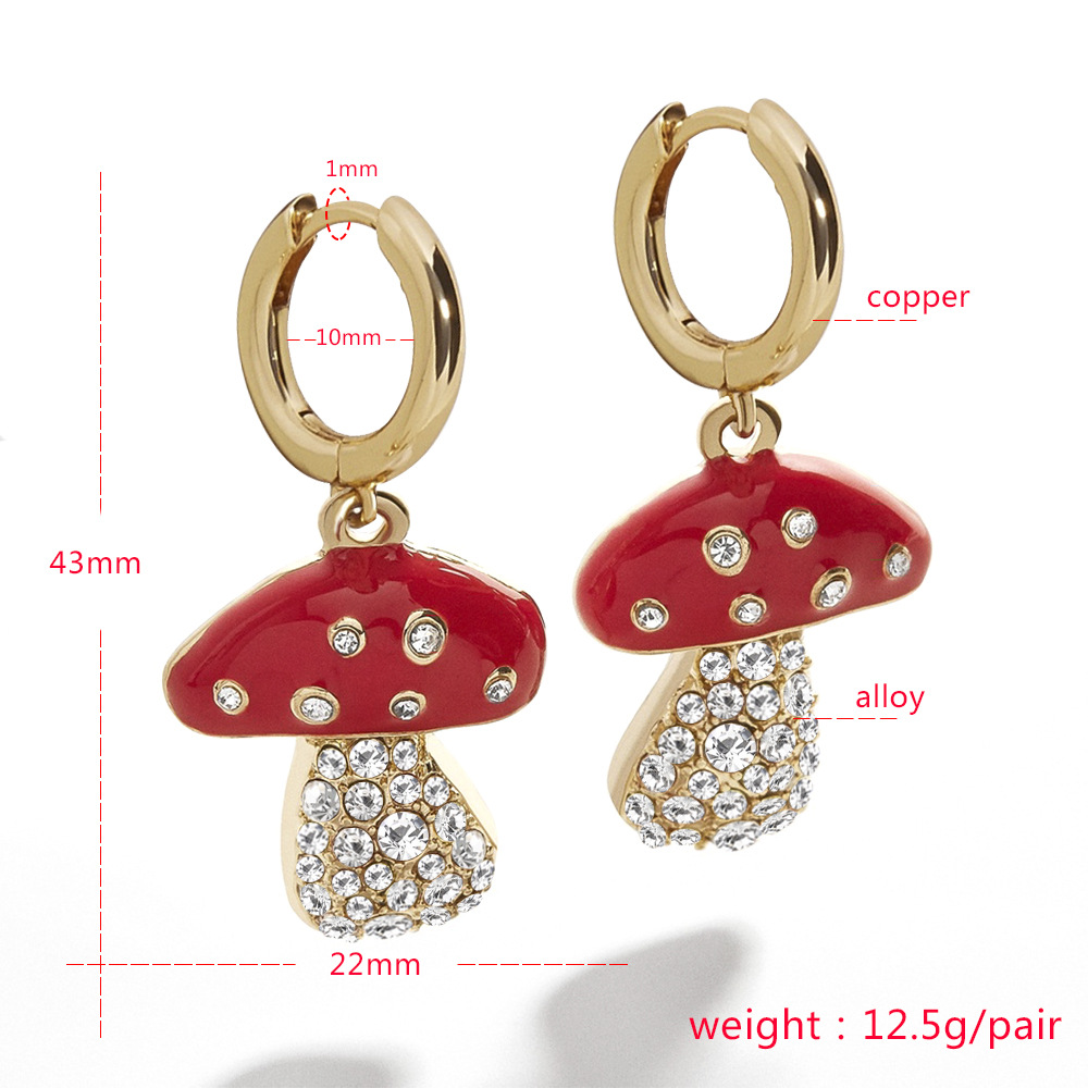 Mushroom oil drop diamond earrings