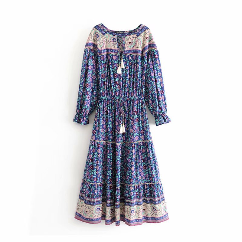Print Long-Sleeve Maxi Dress, picture 8 of 8