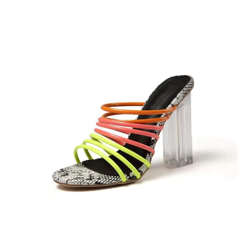 Colored slip-on glass shoes - Red