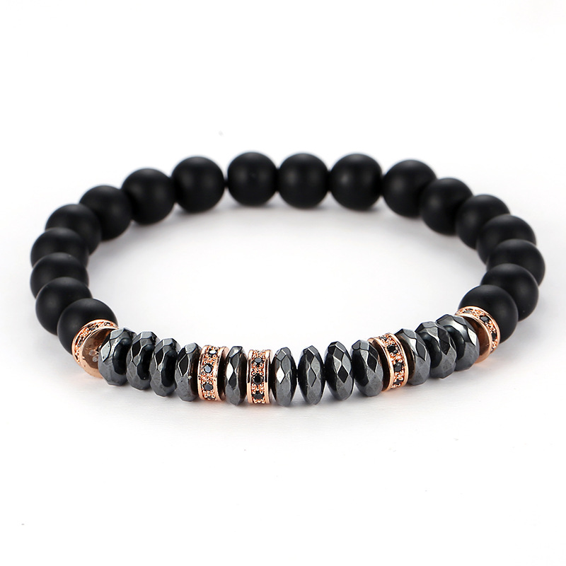 Micro inlaid zircon spacer bracelet