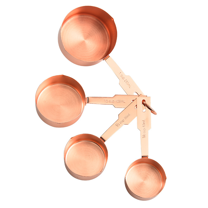 Stainless steel rose gold 9-piece measuring cup