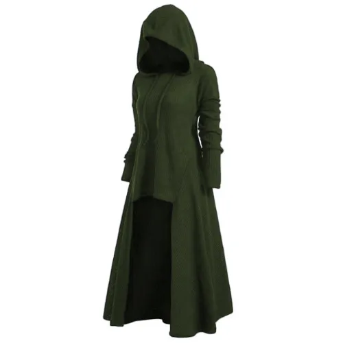Hooded casual solid color coat Green - Shop at LoveMi