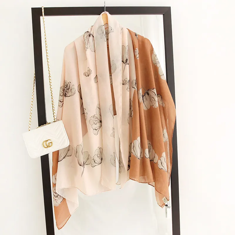 Holiday shawl sunscreen silk scarf - Red