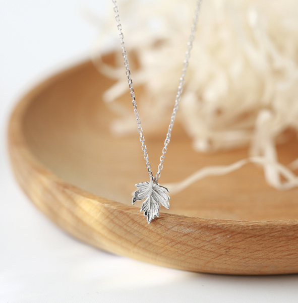 Silver custom Maple Leaf Necklace cool wind ins