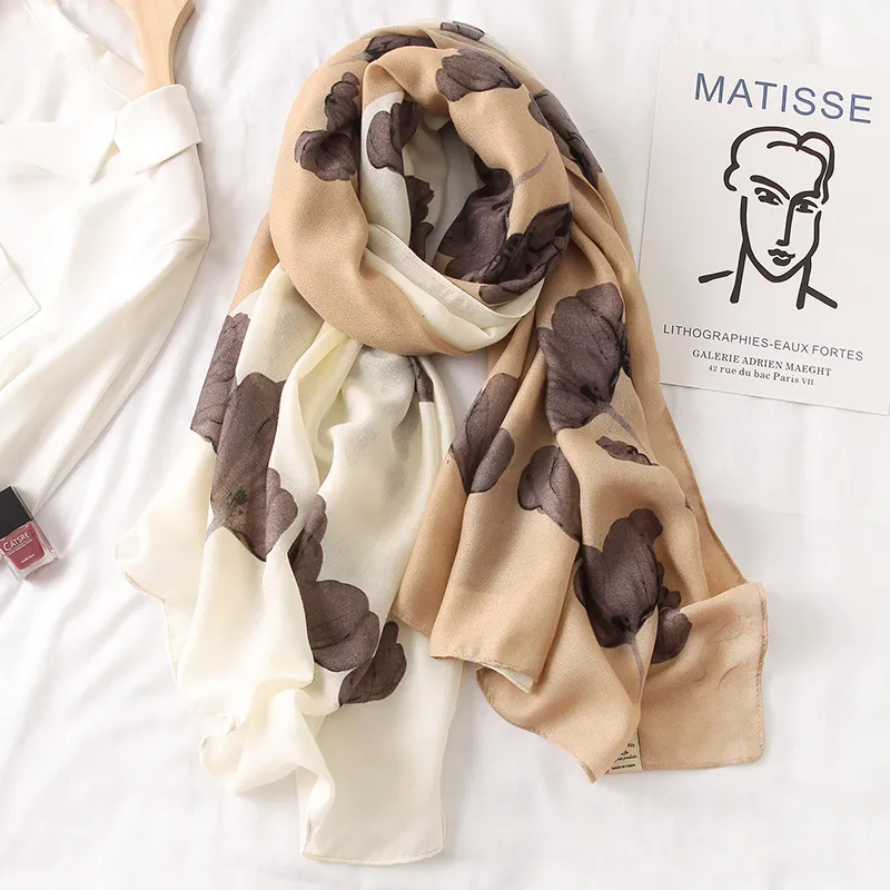 Holiday shawl sunscreen silk scarf - White