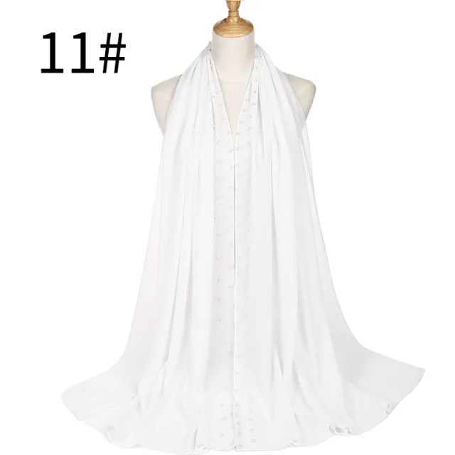 Monochrome pleated pearl chiffon turban White - Shop at LoveMi