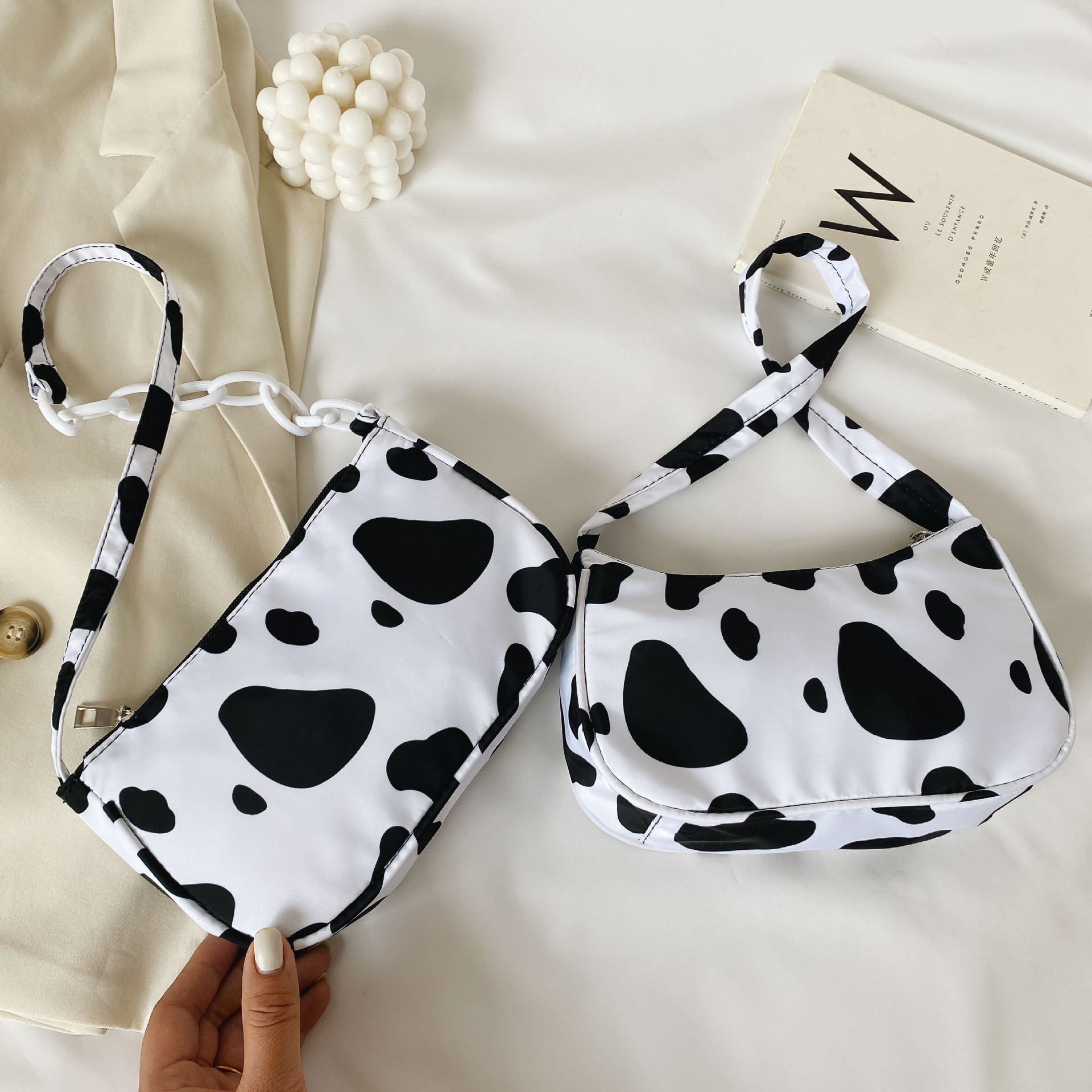 Ladies cow pattern shoulder bag