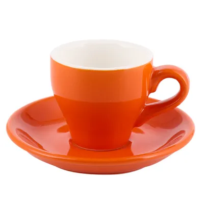 Restaurant set coffee cup and dish ceramics - Orange Red