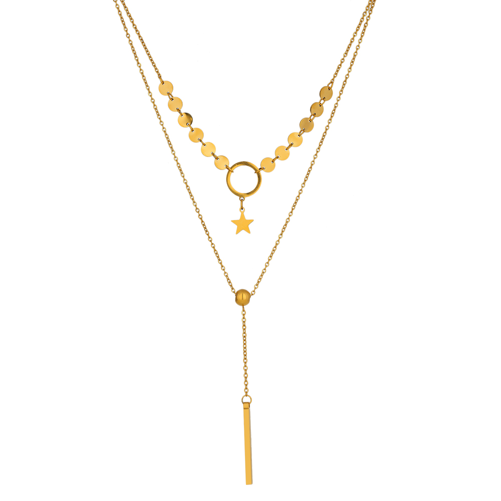 Star tassel double clavicle chain
