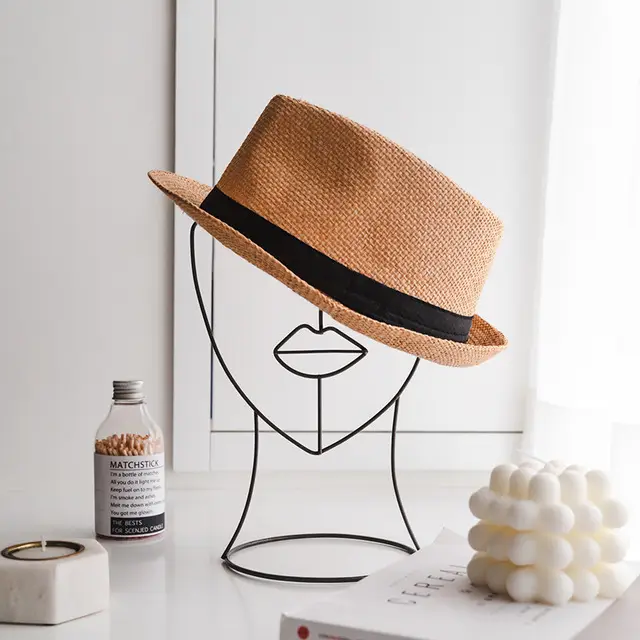 3D black metal hat holder woman face model