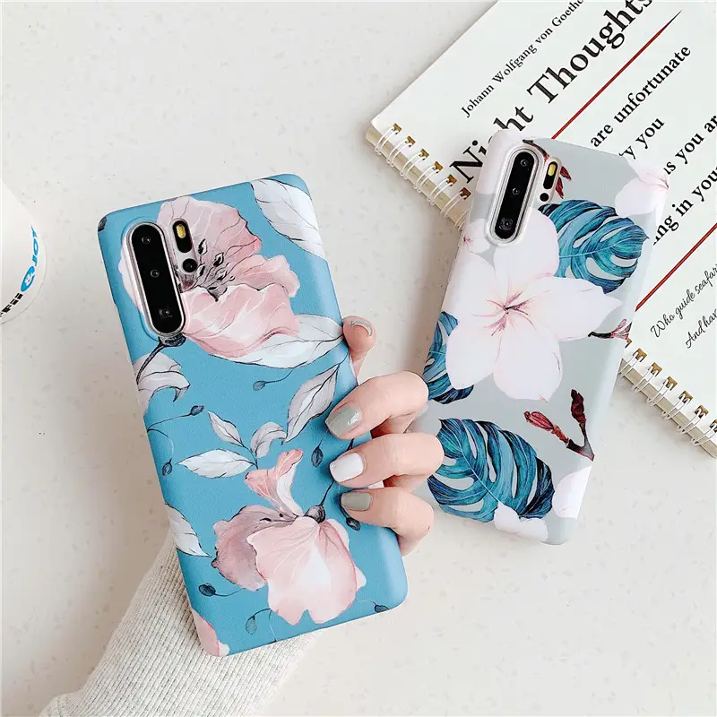 Flower frosted leaf phone case