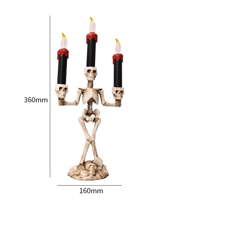 Halloween Three candles skeletons decoration – image 2