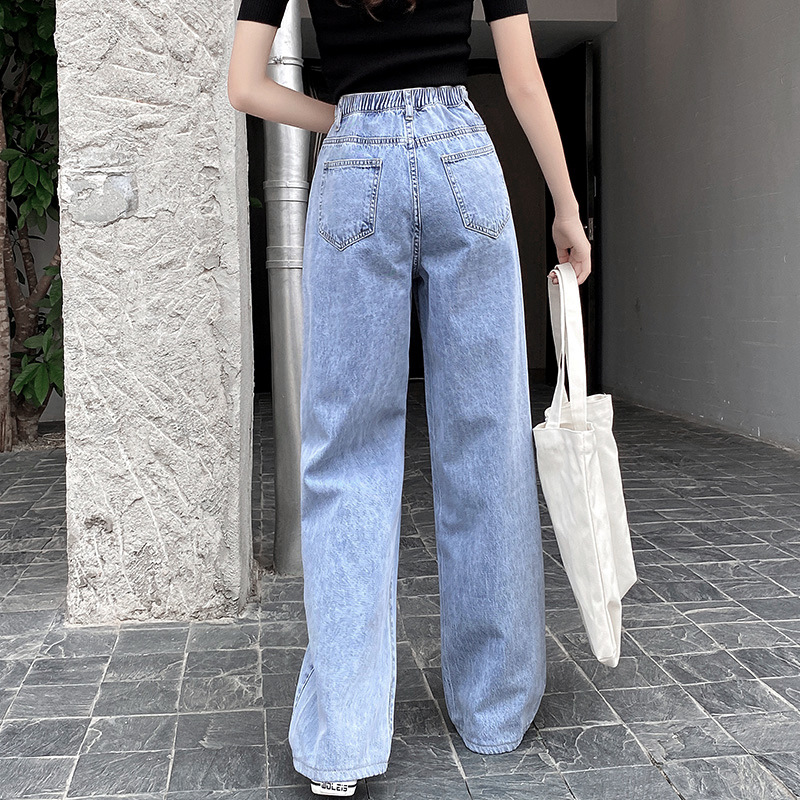 Women's high waist drape jeans