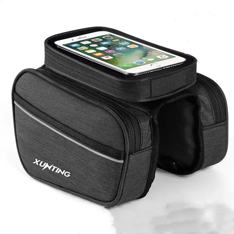 Mobile phone bicycle saddle bag