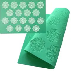 Snowflake Fondant Silicone Lace Mat - Green - View 1
