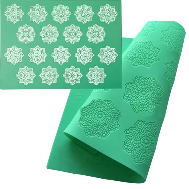 Snowflake Fondant Silicone Lace Mat Green - Shop at LoveMi