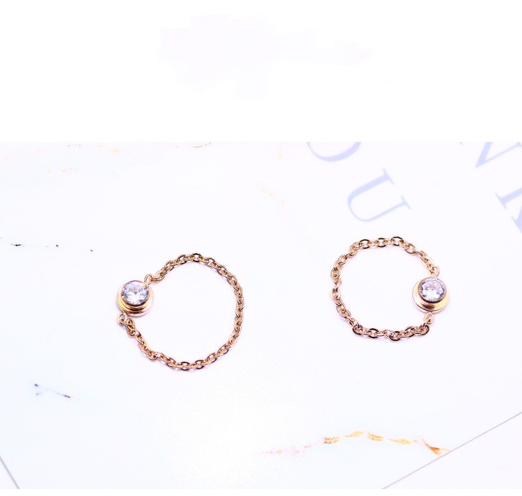 Cute chain diamond joint ring