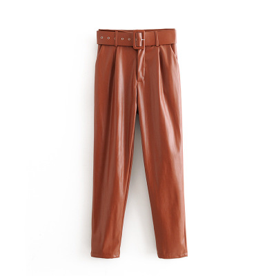 Hot ladies leather pants Brown - Shop at LoveMi