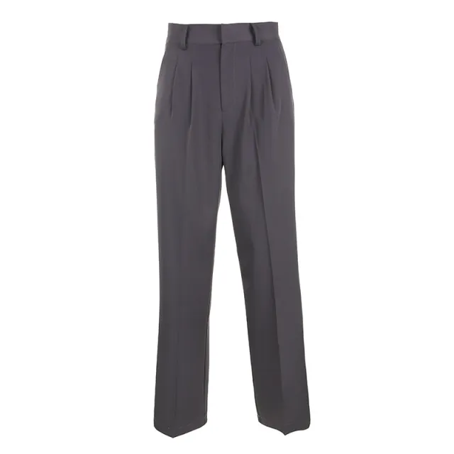 Women's straight trousers legging casual pants Grey - Shop at LoveMi