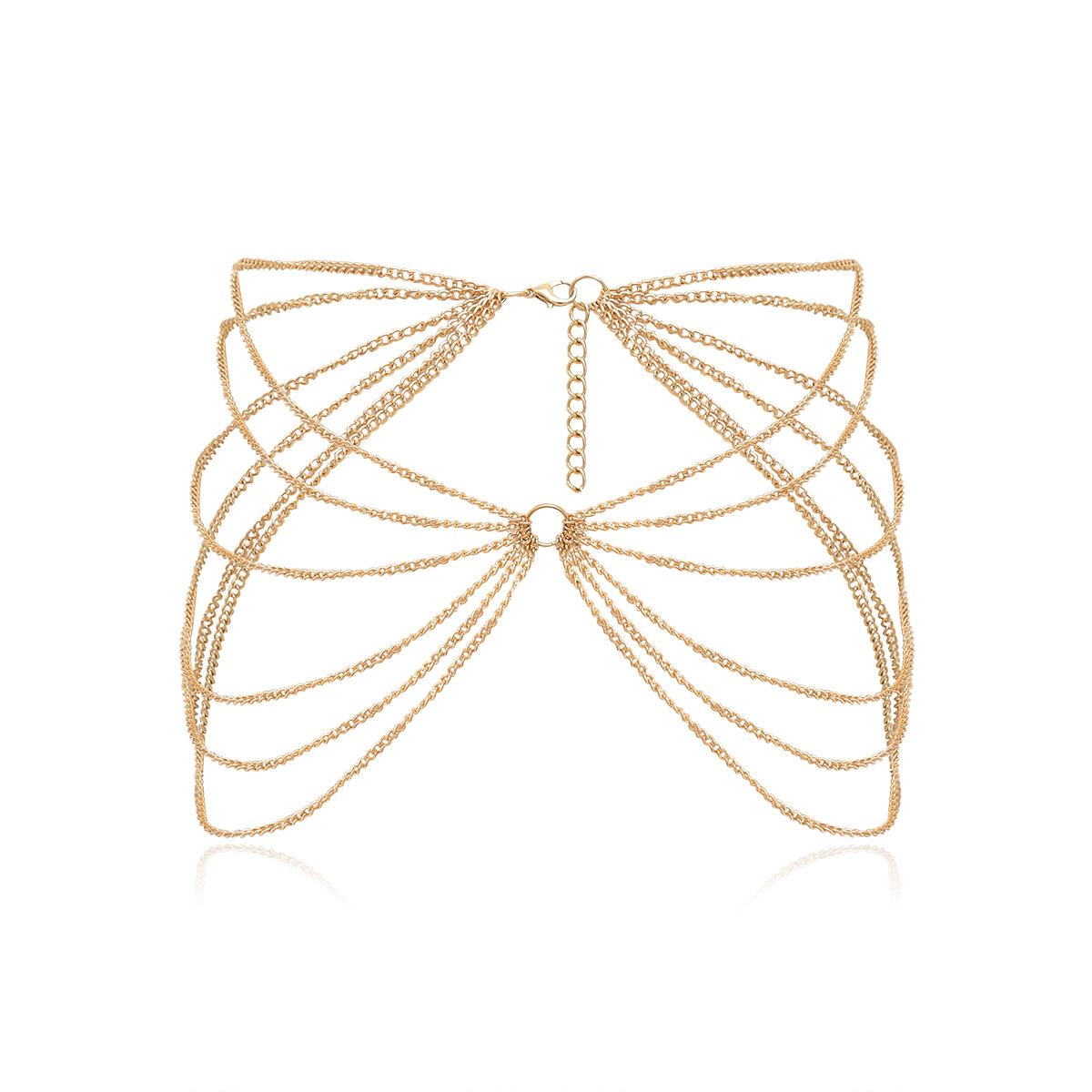 Metal geometric waist chain