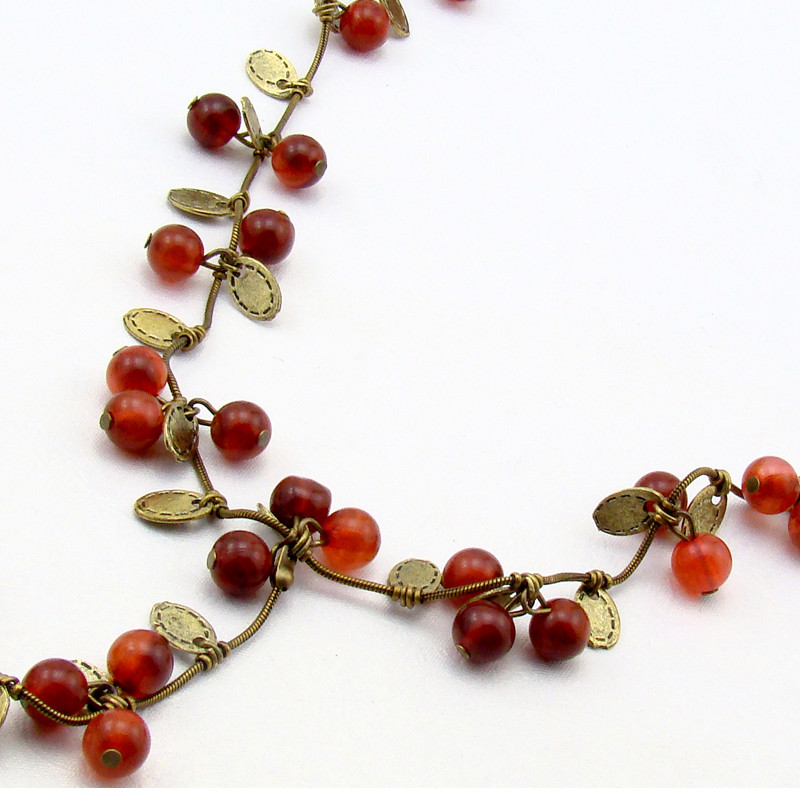Coin cherry necklace
