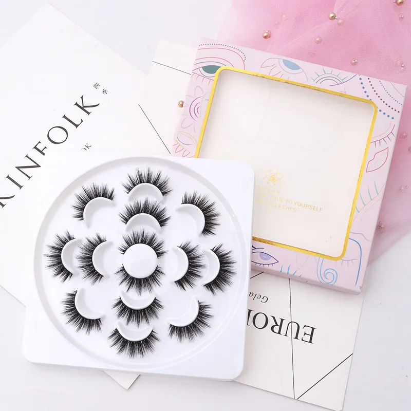 7pairs 5D lotus disk eyelashes - Black