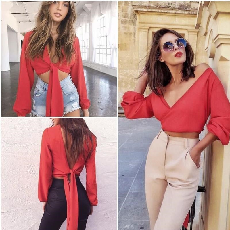 V-neck hollow top rope bow