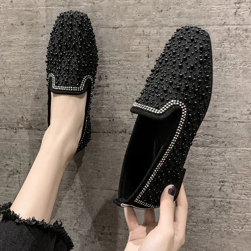 Soft sole square toe shoes - Black