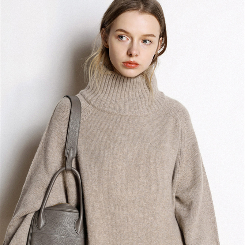 Mid-length lazy pullover sweater