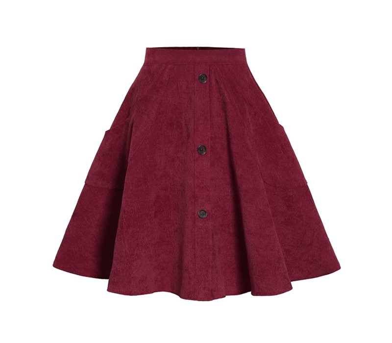 Hong Kong style niche retro corduroy skirt