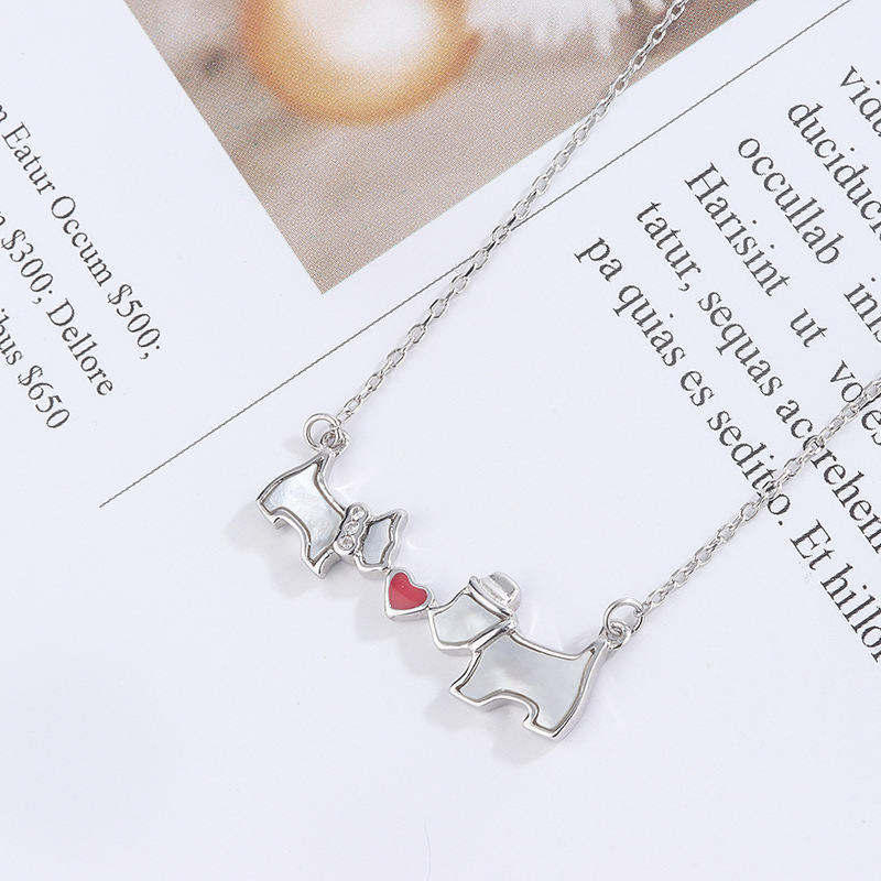 Diamond-studded dog fashion light luxury clavicle chain