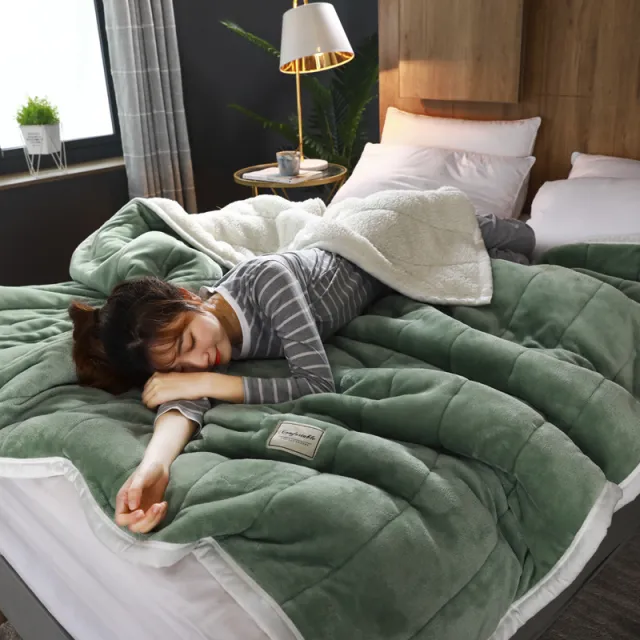 Fleece Blankets And Throws Thick Warm Winter Blankets Home Super Soft Duvet Luxury Solid Blankets On Twin Bedding Avocado - Shop at LoveMi