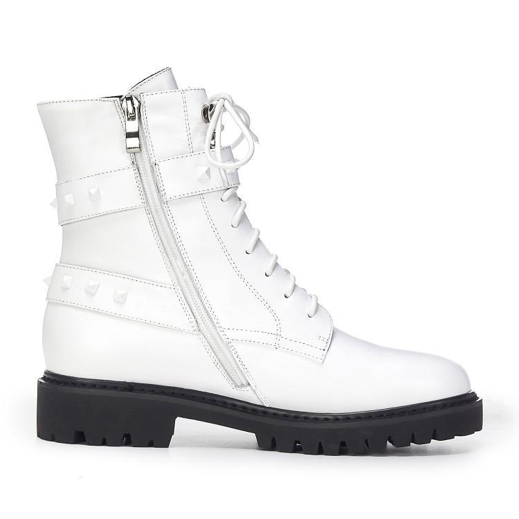 Buckled leather ankle boots