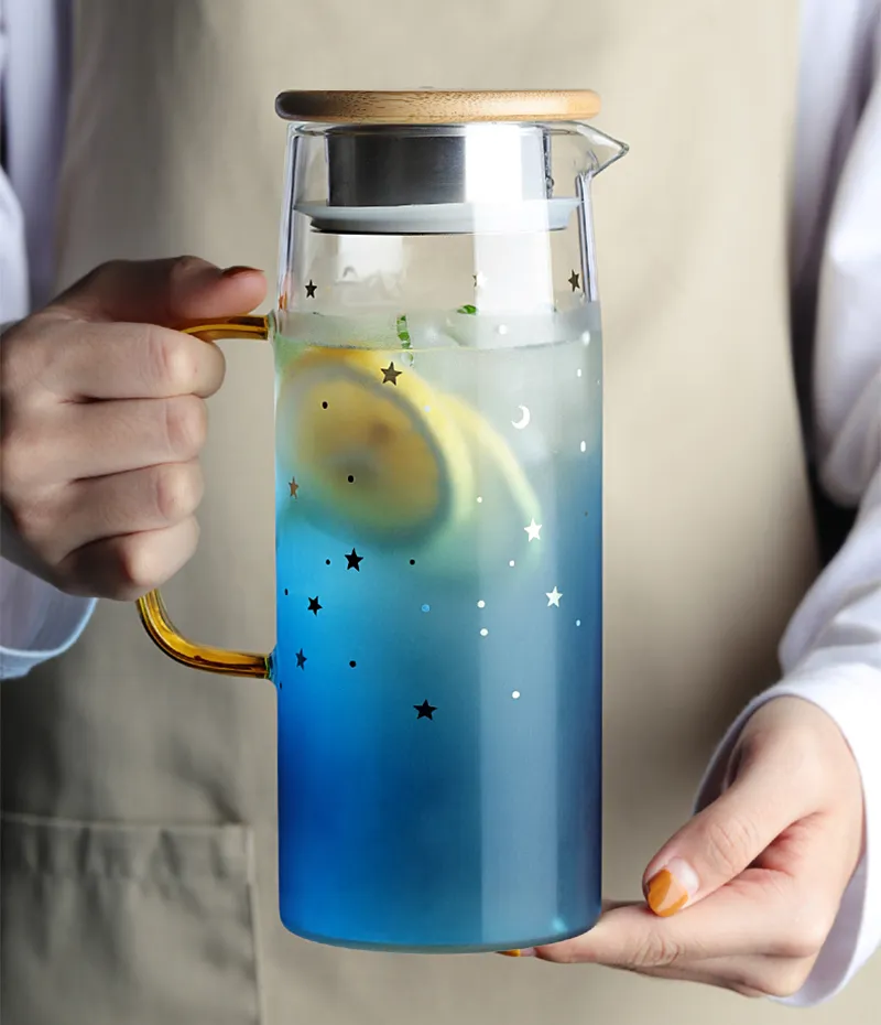 Large capacity Japanese tea bottle - Blue