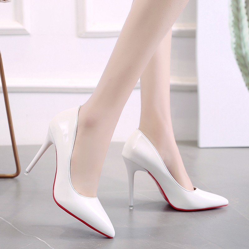 High-heeled women's pointed stiletto professional shoes