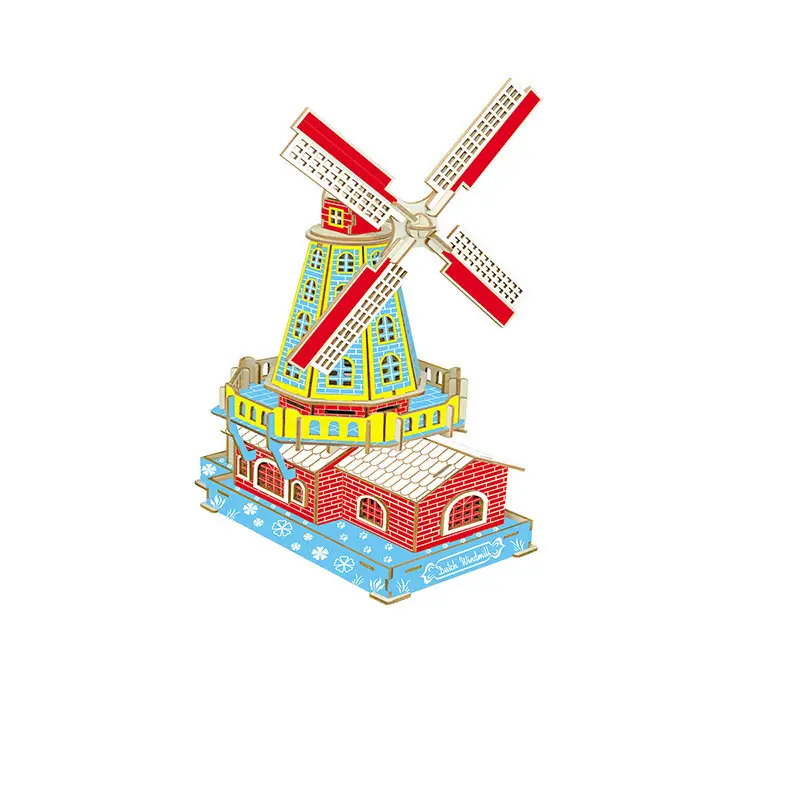 Wooden (Dutch windmill) wooden puzzle 3D model