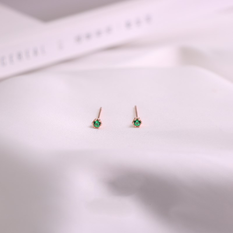 Savory green earrings are tiny